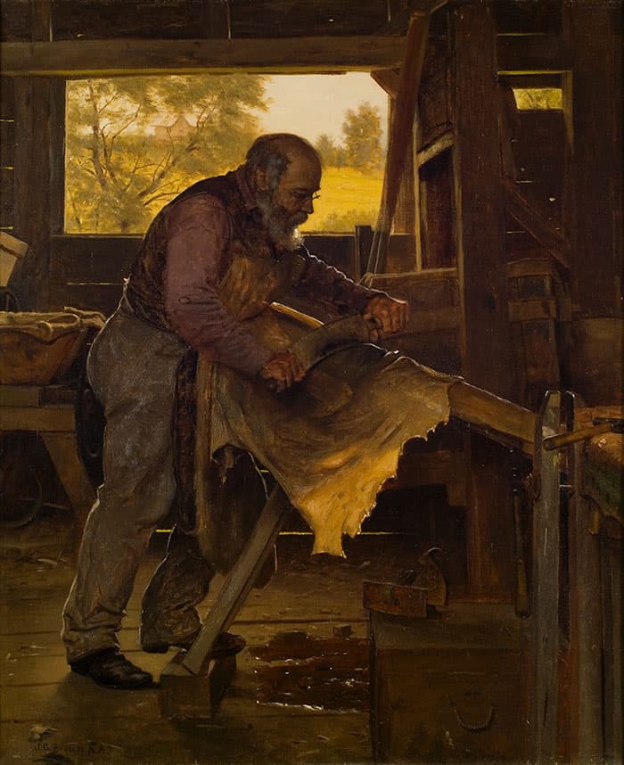 Scraping a Deerskin by John George Brown