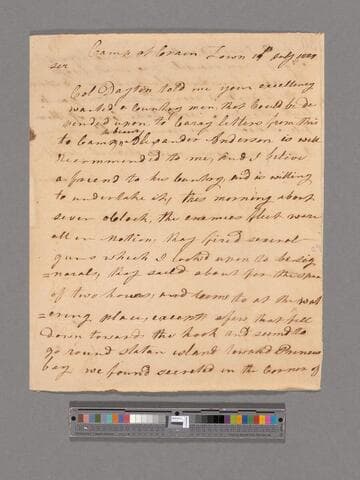 Letter from Daniel Morgan, camp at Cranetown, to George Washington