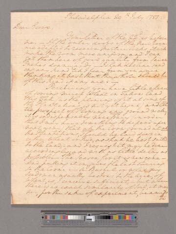 Letter from George Washington, Philadelphia, to George Augustine Washington