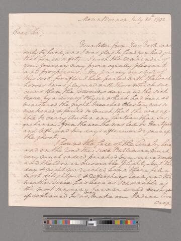 Letter from George Washington, Mount Vernon, to Tobias Lear