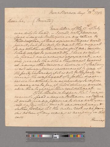 Letter from George Washington, Mount Vernon, to James McHenry