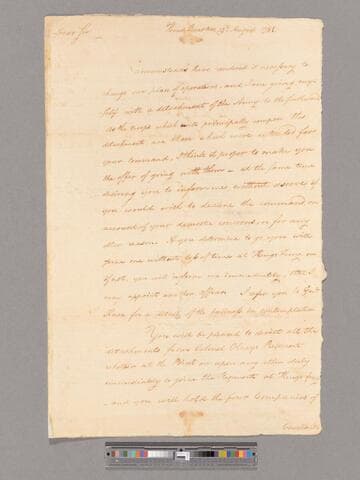 Letter from George Washington, headquarters Dobbs Ferry, to Major General Alexander McDougall
