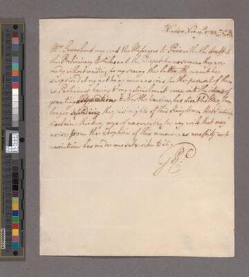 George III, King of Great Britain letter to Thomas Townshend