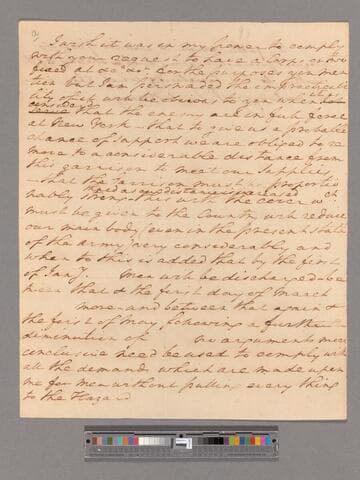Letter or report from George Washington to unknown addressee