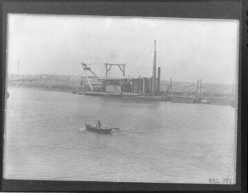The dredge "City of Redlands." in Long Beach Harbor built by Peter Ducker. an Edison employee. in 1908