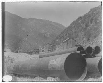 Pipes to be used in the construction of Lytle Creek Hydro Plant