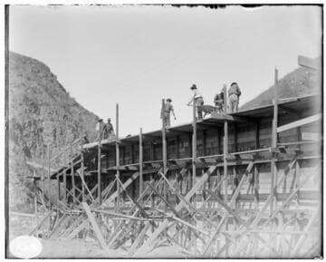 A construction crew at Mill Creek #3 Hydro Plant