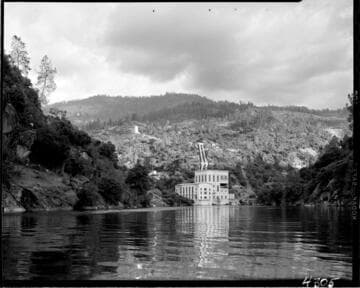 Powerhouse #8 from across the forebay at water's edge