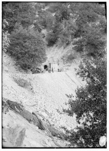 Union Power construction workers standing in front of Adit #5 tunnel portal