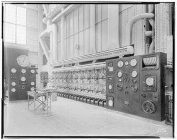 Long Beach Steam Station, Plant #3 - Boiler 51 - close-up of burners & board