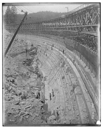 Big Creek Huntington Lake Dams - Excavation for base of Dam #2. Job H