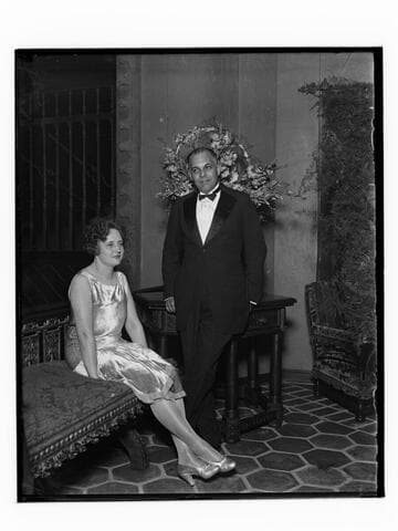 Man and woman at the Club Casa del Mar, Santa Monica, California