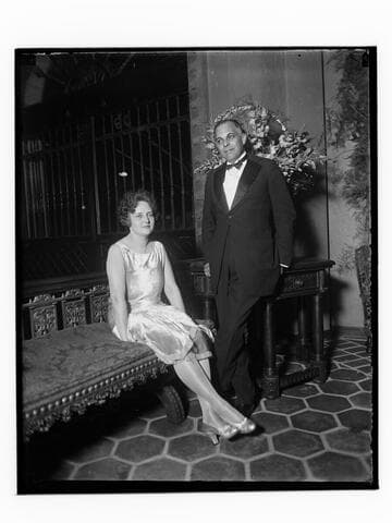 Portrait of an unidentified man and woman at the Club Casa del Mar, Santa Monica, California
