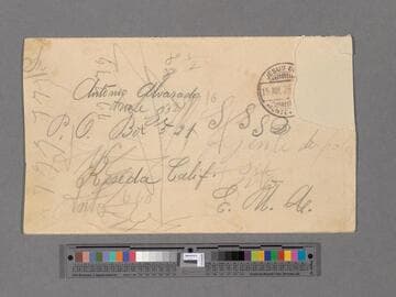 Letter from Ysidro Alvarado (La Sandia) to Antonio Alvarado (Reseda, California)