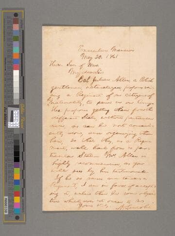 Abraham Lincoln, Washington, D.C., letter to Simon Cameron