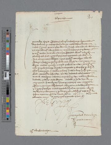Felipe II, King of Spain, letter to the Governor of San Juan (Puerto Rico)