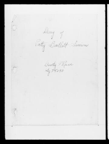 Diary of Patty Bartlett Sessions [microform] : 1846-1866