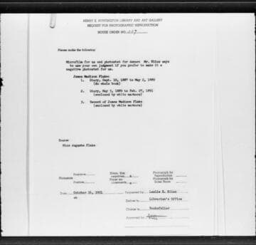 Diary and record book of James Madison Flake [microform] : 1887-1929 (bulk 1887-1889)