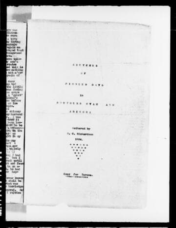 Sketches of pioneer days in Southern Utah and Arizona [microform]: 1923-1924