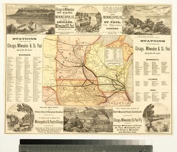 Chicago, Milwaukee and St. Paul railway. The Milwaukee and Mississippi Valley route to the great north-west