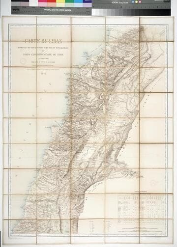 Carte du Liban : d'après les reconnaissances de la brigade topographique du corps expéditionnaire de Syrie en 1860-1861, dressée au Dépôt de la Guerre étant Directeur le Général Blondel sous le Ministère de S.E. Le Maréchal Comte Randon. 1862