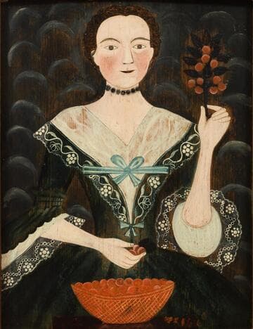 Portrait of a Woman with a Bowl of Cherries