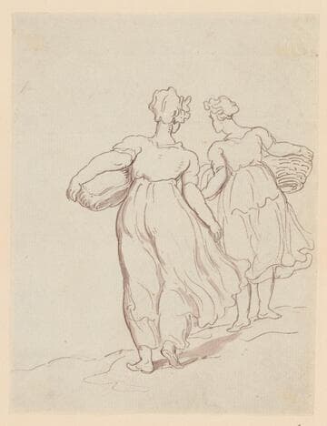 Two Women Carrying Baskets