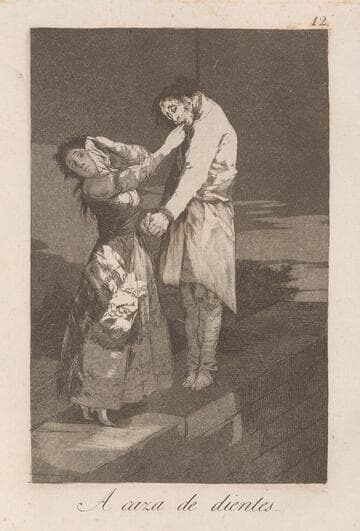 To rise and to fall (Subir y bajar), Plate 56 from Los Caprichos