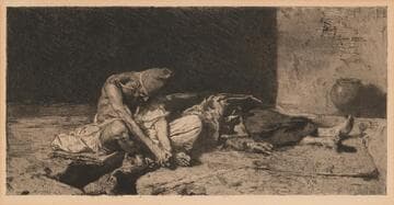 Arab Watching over the Body of His Friend (Arabe veillant le corps de son ami)