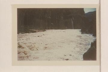 Motorboat beyond the point on the left of Vulcan Rapid
