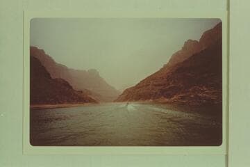 Lake Mead in the Grand Canyon with a storm moving in