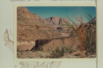 Up river from below 222 Mile Canyon showing lava remnant