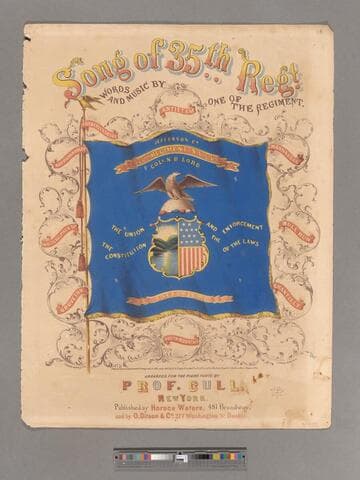 Song of 35th Regt. / words and music by one of the regiment ; arranged for the piano forte by Prof. Cull