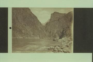 Upriver from foot of Old Trail at head of Sockdologer Rapid