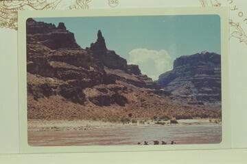 Into mouth of Gypsum Canyon from above the creek at approximately Mile 197