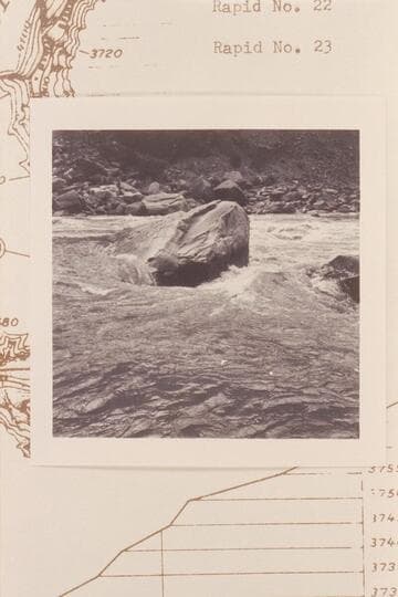 Boulder near right bank in Rapid 22 of The Big Drop