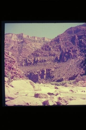 Upper end of Hells Half Mile.  Dunns Cliff above