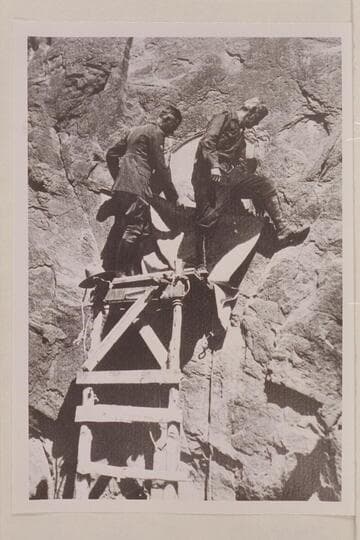 The partially draped plaque at Rainbow Bridge