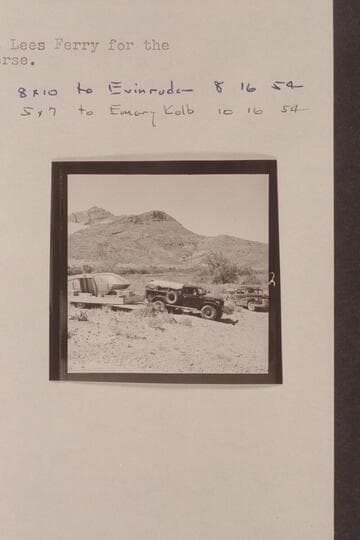 Hulls and motors arriving at Lees Ferry for the Grand Canyon traverse