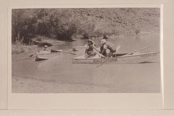 Nevills party at Lees Ferry.  Done happened in at the Ferry and was asked by Nevills to go with the party as an oarsman.  Done was driving for a tourist and could not leave him stranded.  He later was an oarsman with Aleson