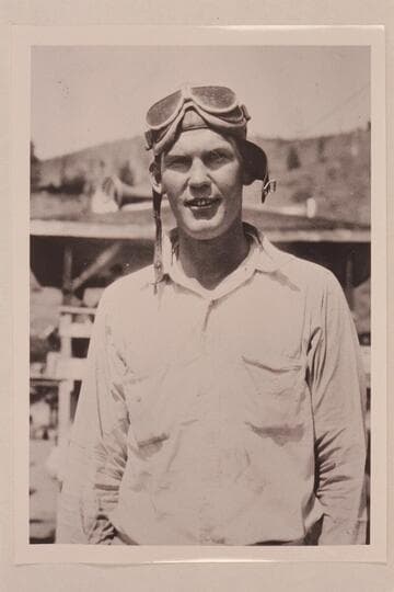 Jimmy Jordan after winning Class F. Outboard Championship in Southern California at Lake Elsinore.  Labor Day, 1930.  [note attached:  Jordan was racing on Mormon Lake, about 1928]