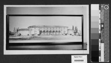 Architect's drawing of proposed building for Otis Art Institute