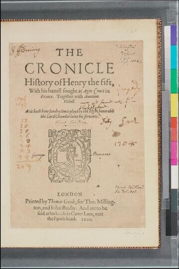 The cronicle history of Henry the fift