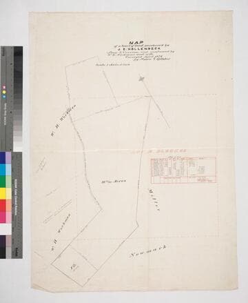 Tract of land purchased by J.E. Hollenbeck from S. Carrion, and confirmed by W.H. Workman and wife