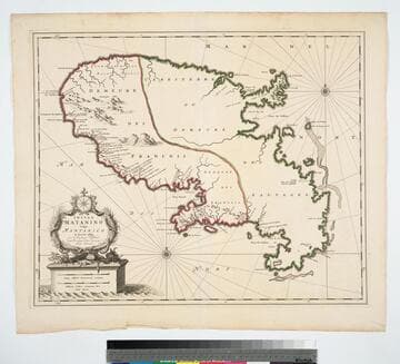 Insula Matanino vulgo Martanico in lucem edita / per Nicolaum Visscher cum Priviliegio Ordin: General Belgii Faederati