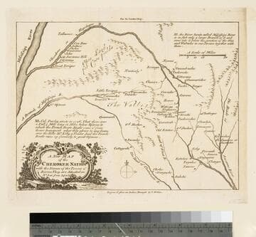 A New Map of the Cherokee Nation with the Names of the Towns & Rivers, They are situated on No. Lat. from 34 to 36
