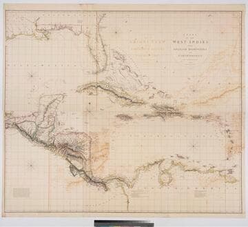 Chart of the West Indies and Spanish Dominions in North America. by A. Arrowsmith 1803. Hydrographer to H. R. H. the Prince of Wales. Additions to 1810