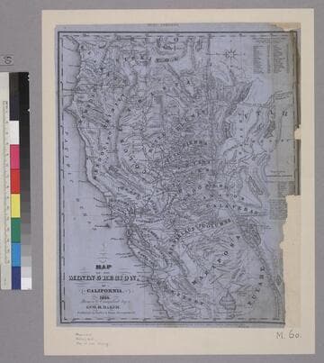 Map of the Mining Region of California. 1854