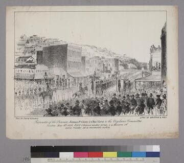 Surrender of the Prisoners.James P. Casey & Chas. Cora to the Vigilance Committee Sunday, May 18th, 1856