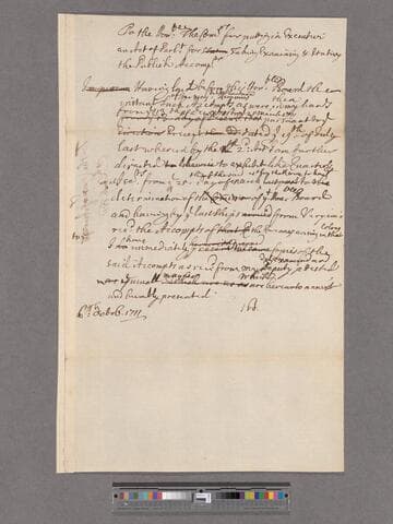 Blathwayt, William. To the Commissioners for ... the Publick Accompts